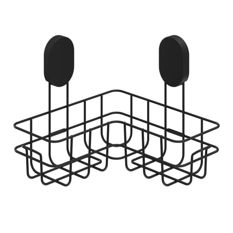 Koszyk narożny prysznicowy GoodHome Cavally czarny