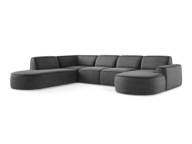 Sofa modułowa panoramiczna LaMiaSofa MELISSA z tkaniny strukturalnej 364x262 cm ciemny szary 1 szt.
