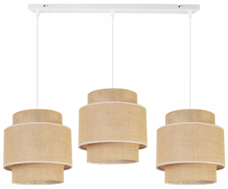 Lampa sufitowa wisząca Light Home LH Boho Juta 3x E27 60W naturalny/biały 1szt.