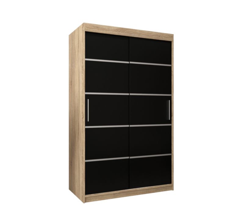 Szafa przesuwna Garderoba Abiks Verona 1 120 sonoma + czarny 1 szt.