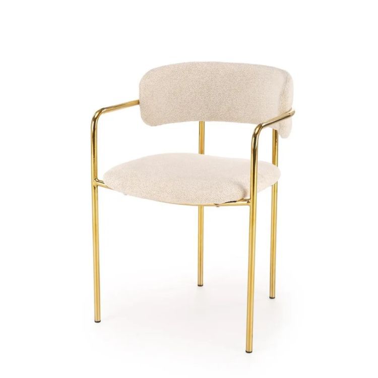 Krzesło Halmar tapicerowane K537 kremowe/złote 1 szt