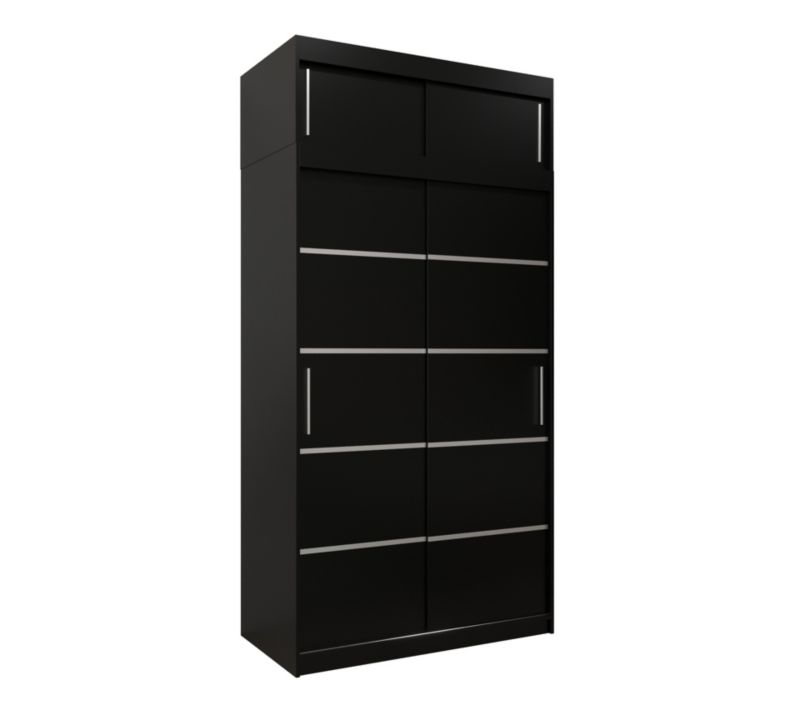 Szafa przesuwna Abiks Verona 1 120 czarny + czarny z nadstawką 1 szt.