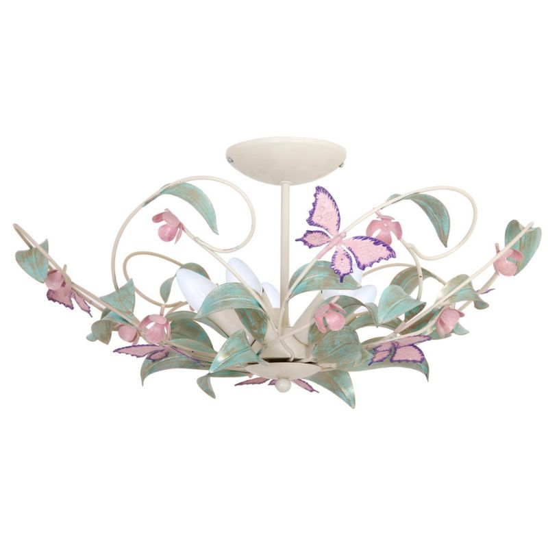 Lampa sufitowa wisząca Luminex Summer multikolor-kremowa-zielona-różowa wym: 28 x 64 x 64 cm 5xE14 x 15W 1 szt.