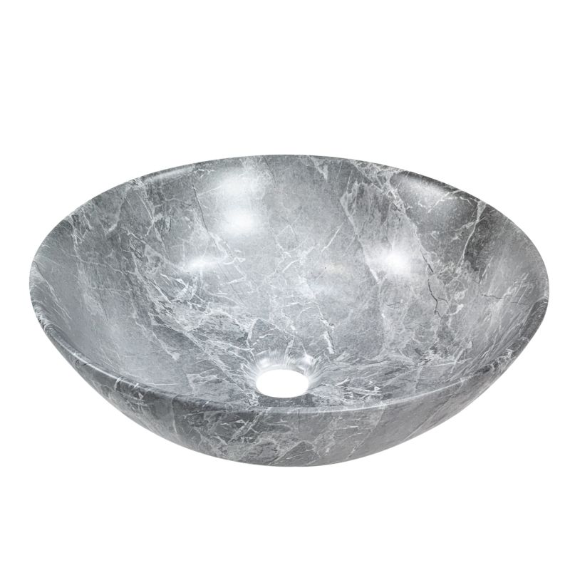 Umywalka nablatowa Invena Dokos, 39,5 cm, efekt marmuru szary mat 1 szt.