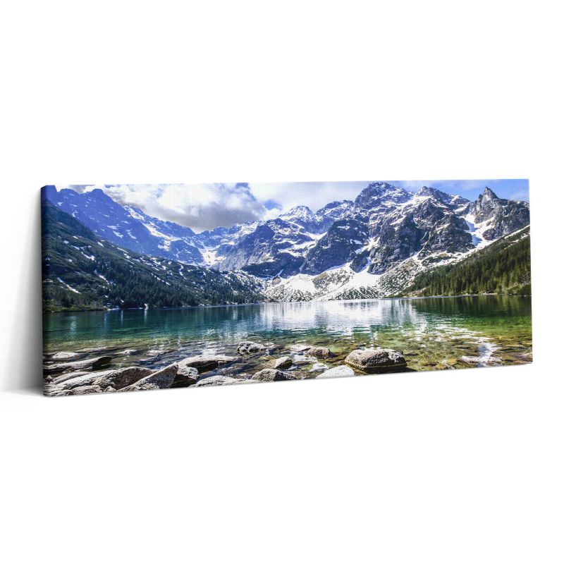 Obraz na płótnie Wallfluent 125x50 cm Pejzaż gór i jeziora 1 szt.