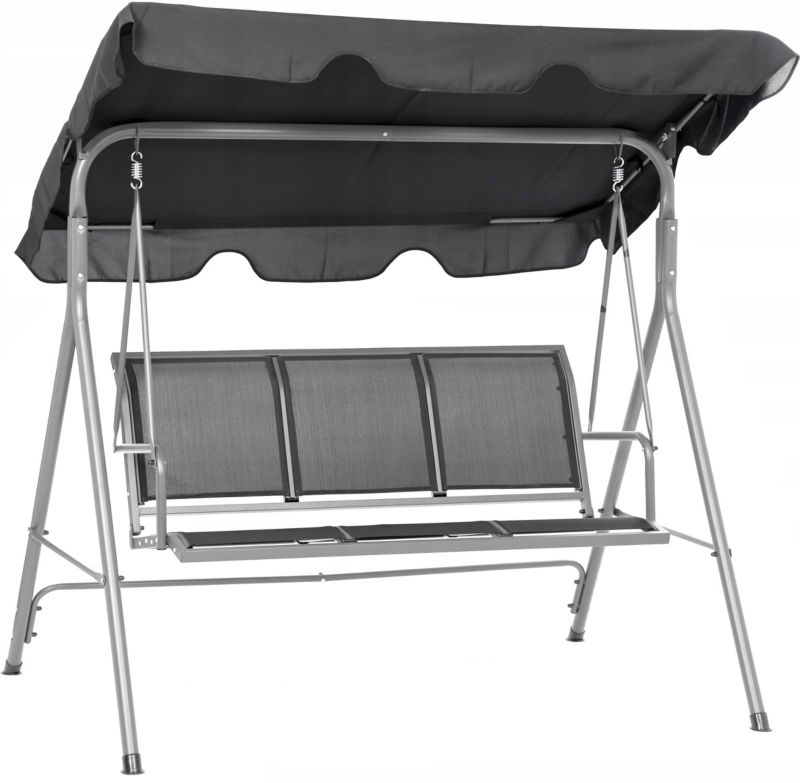 Huśtawka FUNFIT garden ogrodowa 3-osobowa szara 180 x 170 cm 1szt.