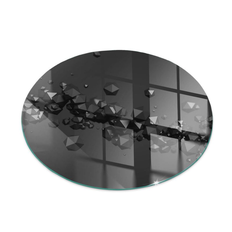 Płyta Szklana Tulup fi80 cm Szyba Ochronna z Nadrukiem Abstrakcyjna chmura brył 1 szt.