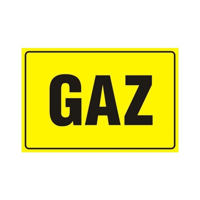 Znak Gaz sztywny plastik nieświecący 10 x 15 cm
