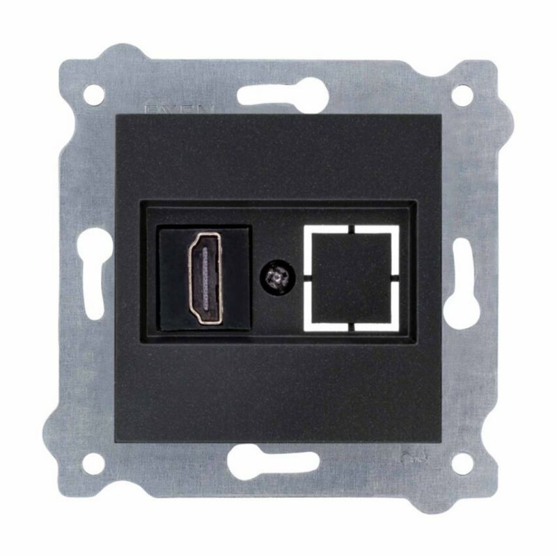 Gniazdo HDMI EXEN z wtyczką Czarny Metalik 1 szt.