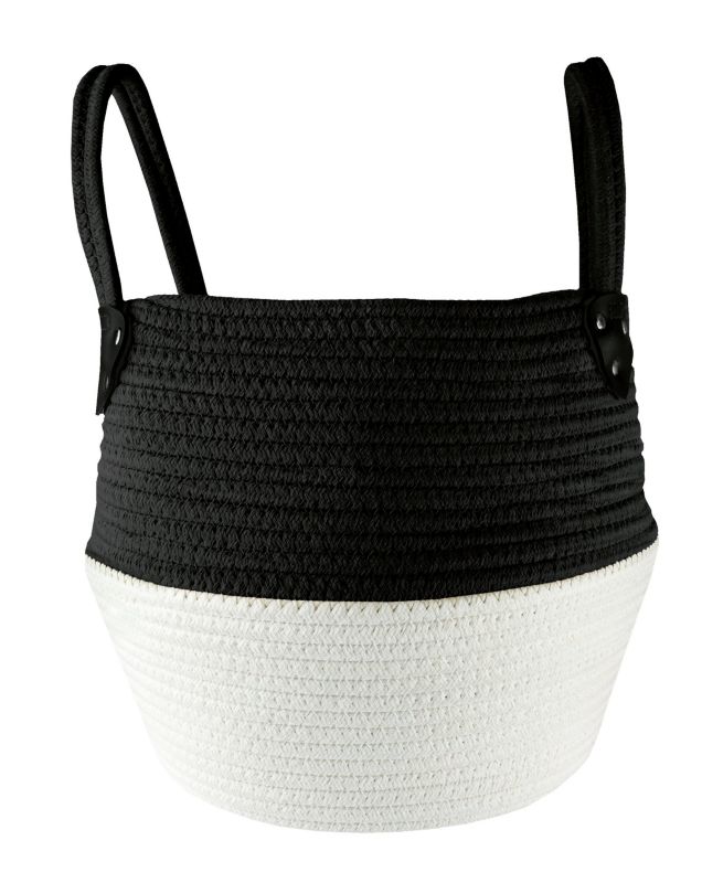 Koszyk łazienkowy XL Kleine Wolke Patch elastyczny, biało-czarny, bawełna 1 szt.