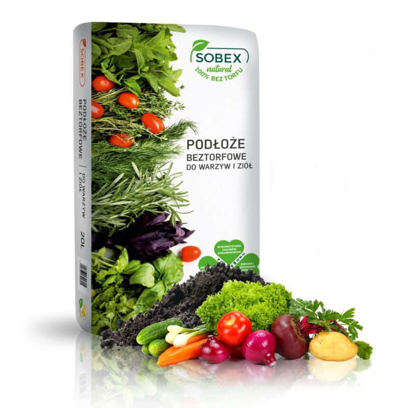 Podłoże beztorfowe, SOBEX, do warzyw i ziół, 20L 1 szt.
