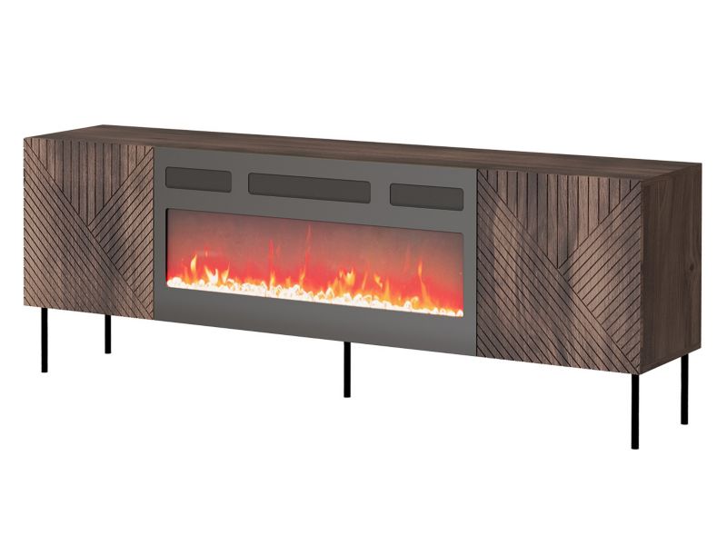 Szafka RTV MIRJAN 24 Art Deco 190 z kominkiem orzech warmia 1 szt.