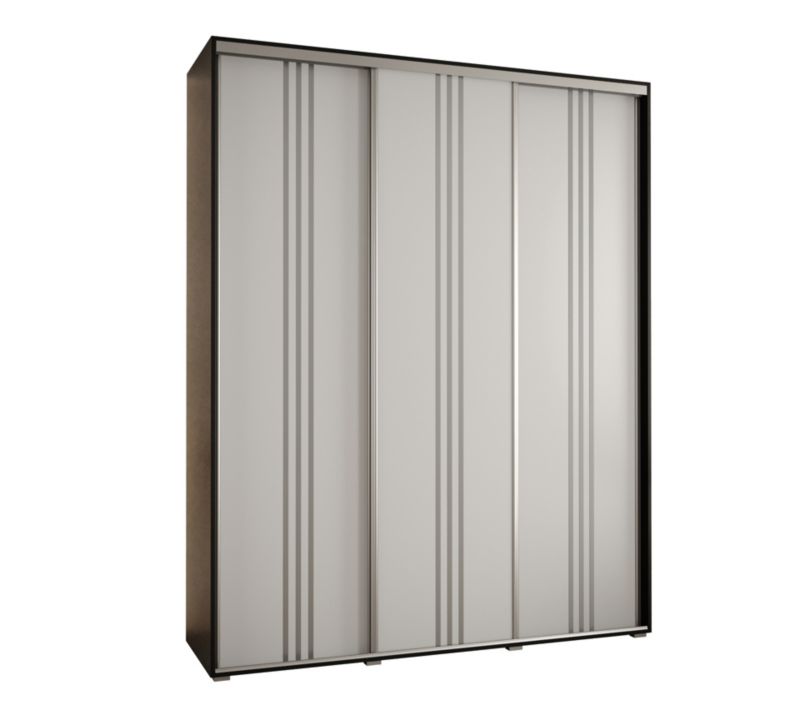 Szafa przesuwna Abiks DAVOS 6 wysoka szer.190cm gł.45cm czarny/biały/srebrny 1szt.