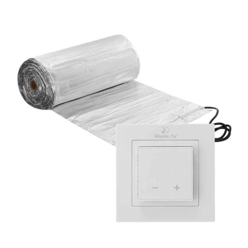 Zestaw mat grzewczych pod panele Mission Air MAL-160 18m² + Aries LCD Biały 1szt