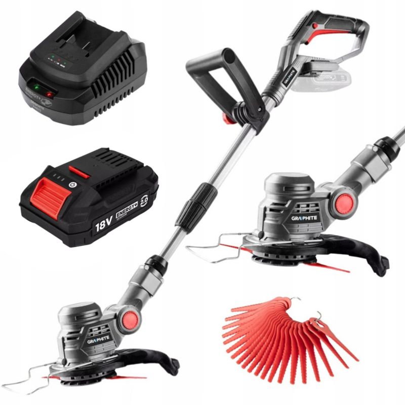 Podkaszarka z akumulatorem 2 Ah i ładowarką GRAPHITE szerokość koszenia 254 mm 1 kpl