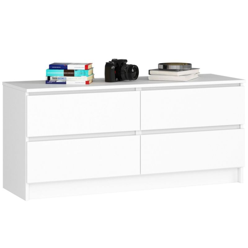 Komoda Akord K120 Biała 120 cm 4 szuflady kolor Biały mat 120x40x55 cm 1 szt.
