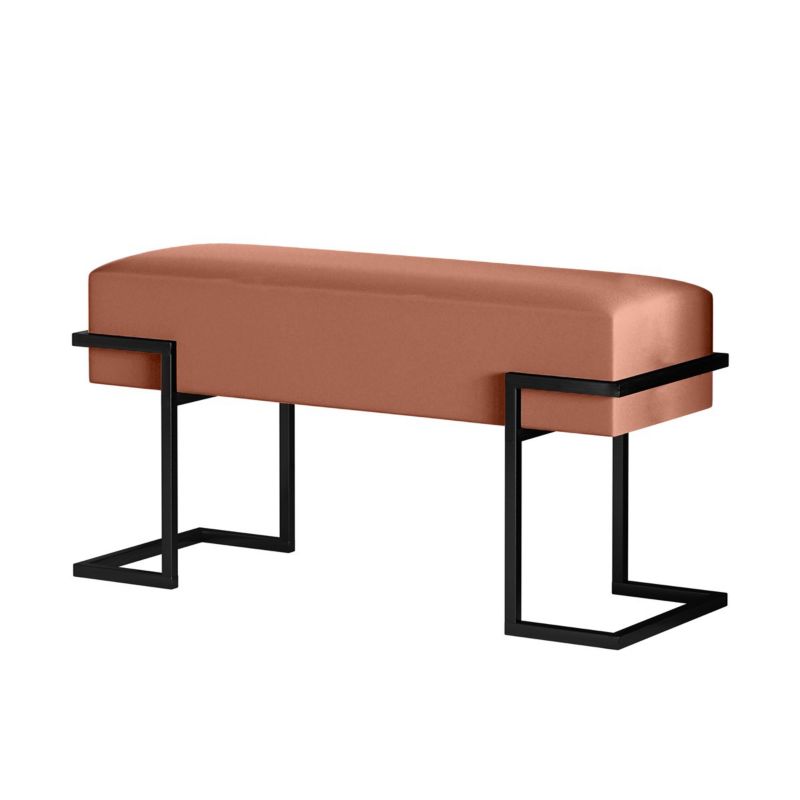 Ławka tapicerowana Bettso Cely 100 cm do przedpokoju na czarnym stelażu różowy 1szt.