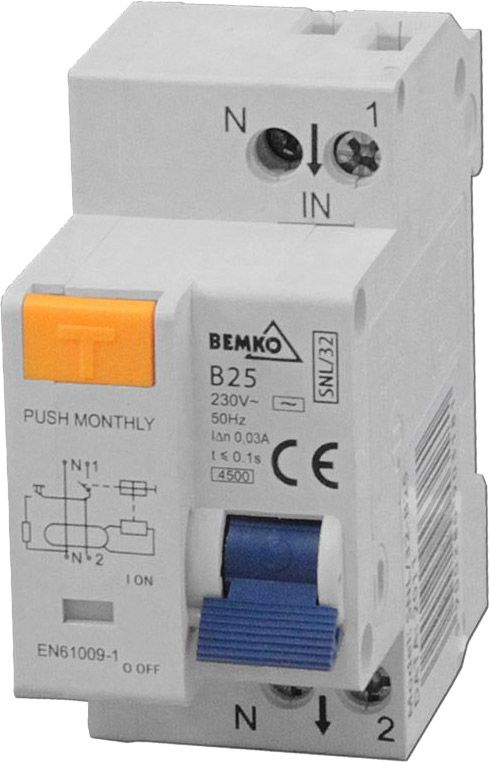 Wyłącznik różnicowoprądowy z nadprądowym Bemko 2P B 16 A 30 mA AC