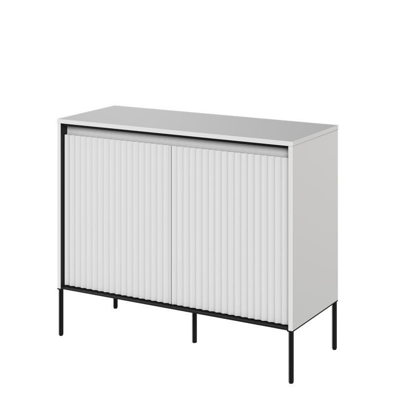 Komoda dwudrzwiowa Bettso Trend z oświetleniem LED i frezowanym frontem biały 1szt.