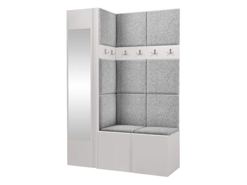 Garderoba MIRJAN 24 Orion X biały + szara bukla 1 kpl.
