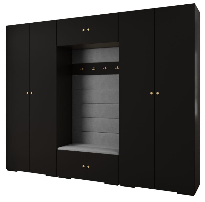 Garderoba do przedpokoju Abiks INOVA 2 Z9 czarny+złoty+manila16 1 szt.