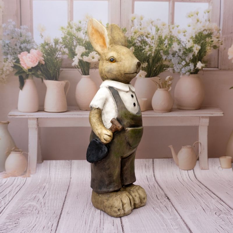 Figurka dekoracyjna zając, Solis Decor by Aleksandra Sobota, duży ogrodnik, , 1 szt.