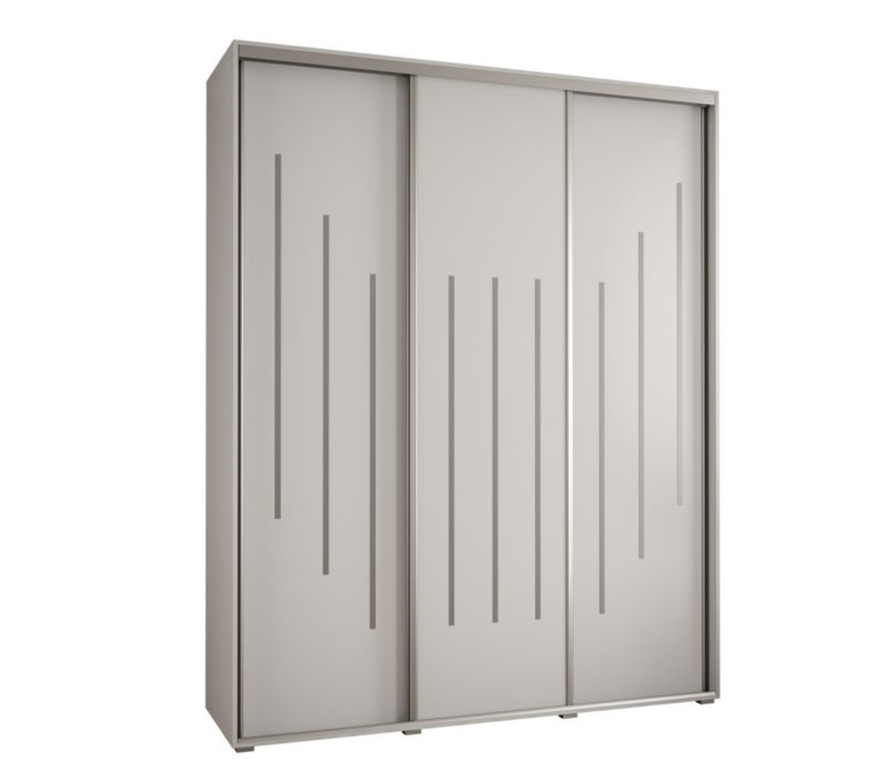 Szafa przesuwna Abiks DAVOS 8 wysoka szer.190cm gł.45cm biały/biały/srebrny 1szt.