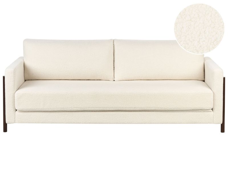 Sofa rozkładana boucle biała Orsa 1 szt.