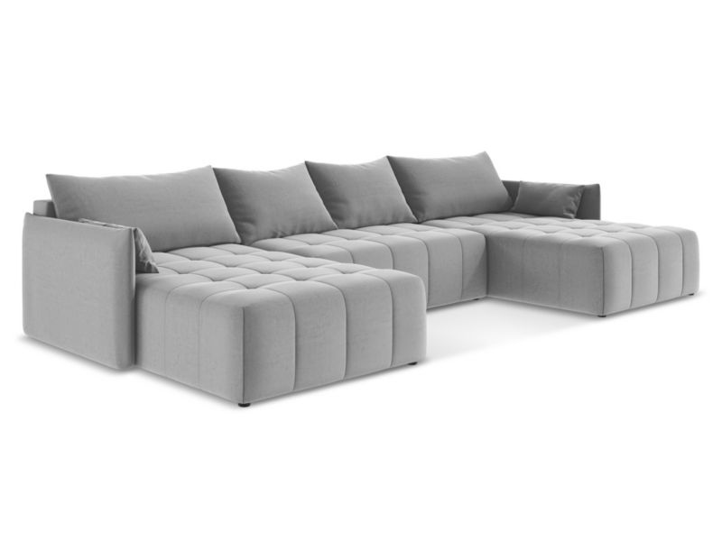 Sofa panoramiczna LaMiaSofa BOLSENA z tkaniny welwetowej 365x180 cm szary 1 szt.