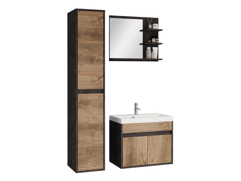 Meble łazienkowe MIRJAN 24 z umywalką Cyprus matera/kastanien breslau 1 kpl.