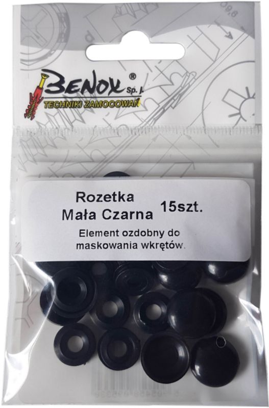 Rozetki małe do W2N Benox czarne 15 szt.