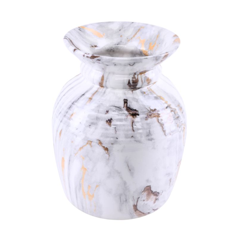 Wazon Direct Home and Garden Marmur 15 x 15 x 18 cm ceramiczny biały