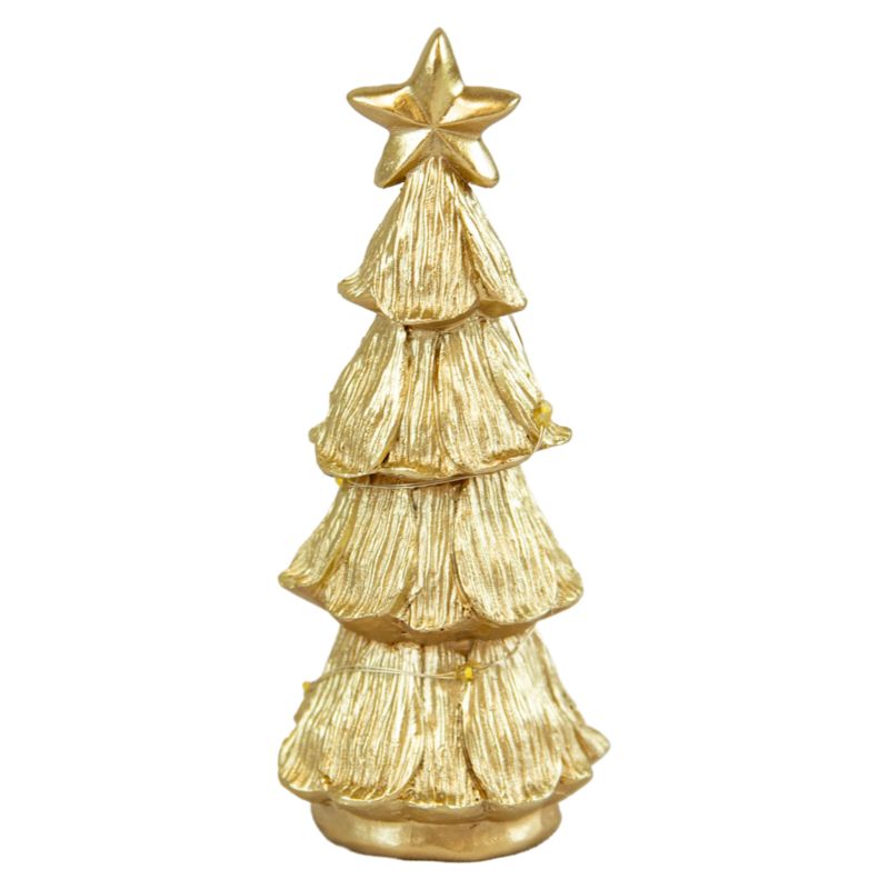 Choinka LED EDANTI Złota Świecąca 15,5 cm Dekoracja Świąteczna Na Baterie 1 szt.