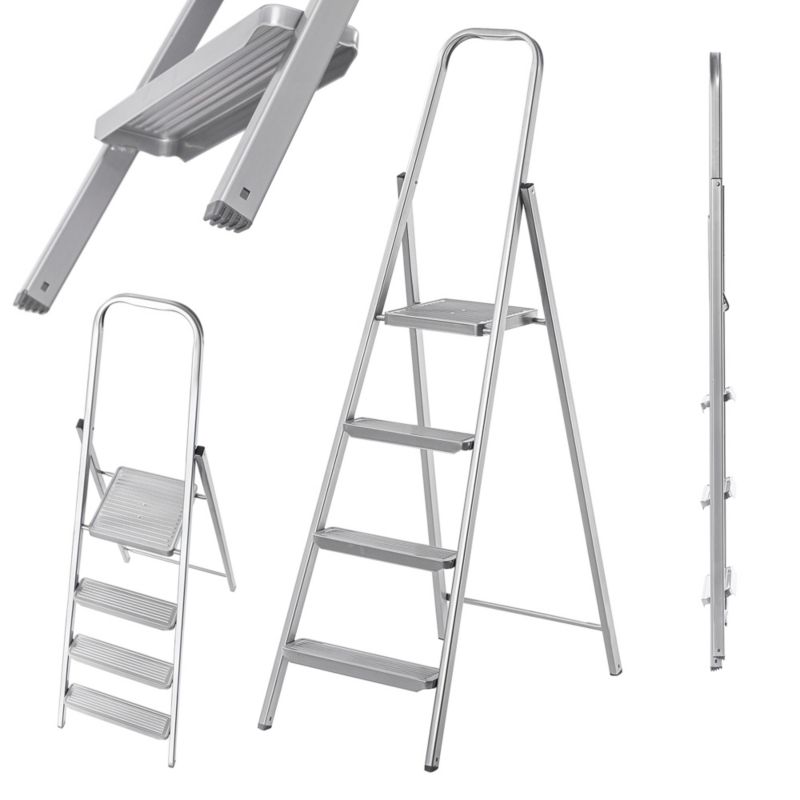 Drabina KADAX Stalowa 4 Stopniowa Uniwersalna Jednostronna Składana Domowa 1szt.
