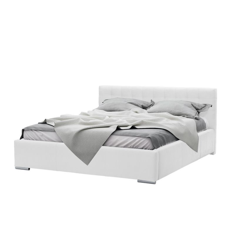 Łóżko tapicerowane MIRJAN 24 Vento 140x200 biała ekoskóra 1 szt.