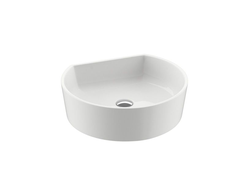 Okrągła umywalka konglomeratowa nablatowa Ravak Moon 1C bez przelewu biała 1 szt