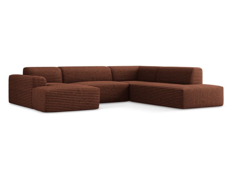 Sofa panoramiczna LaMiaSofa BOVA z tkaniny sztruksowej 344x264 cm terakota 1 szt.