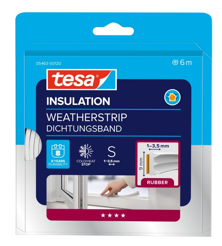 Uszczelka gumowa Tesa profil E 3,5/9mm 6m biała