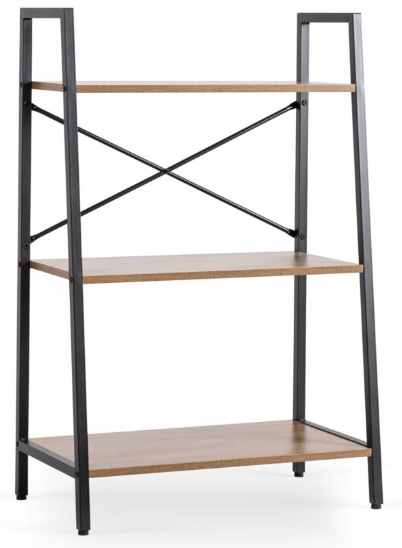 Regał Otwarty Vior Mebel Elite Niski Orzech/Czarny 1 szt