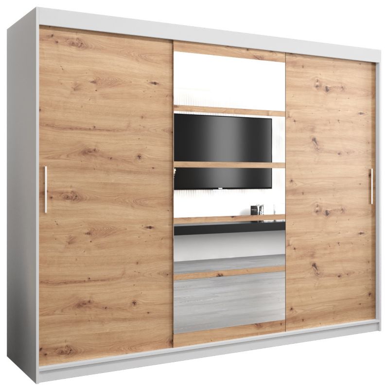 Szafa przesuwna Abiks ROMA 1 250 biały mat + artisan 1 szt.