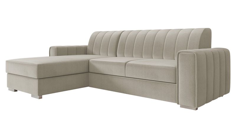 Narożnik z funkcją spania MIRJAN 24 Kenzo lewy beżowy plusz 1 szt.