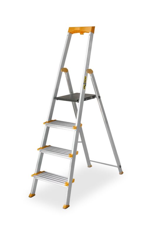 Drabina aluminiowa jednostronna 4 stopniowa DRABEST MAX szerokie stopnie 150kg 1 szt.