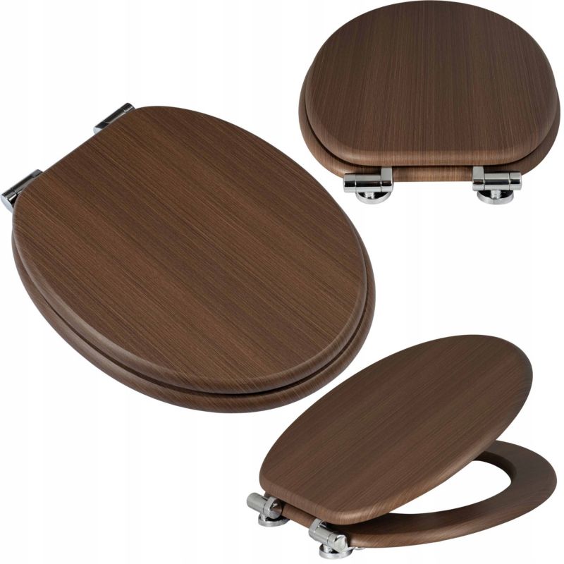 Deska sedesowa Rodeno do wc brązowa wolnoopadająca płyta MDF 1 szt.