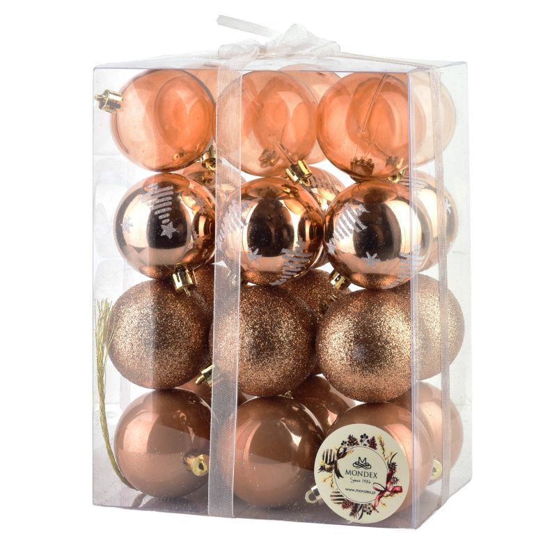 Bombki choinkowe MONDEX szampańskie 5,5cm 24 szt.