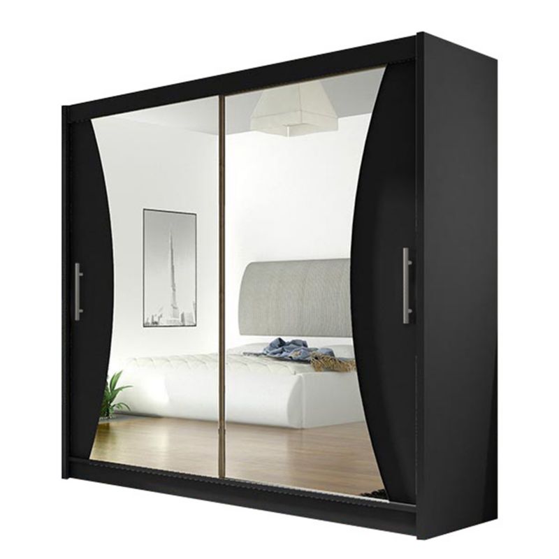 Szafa MIRJAN 24 z drzwiami przesuwnymi London V czarny/lustro 1 szt.