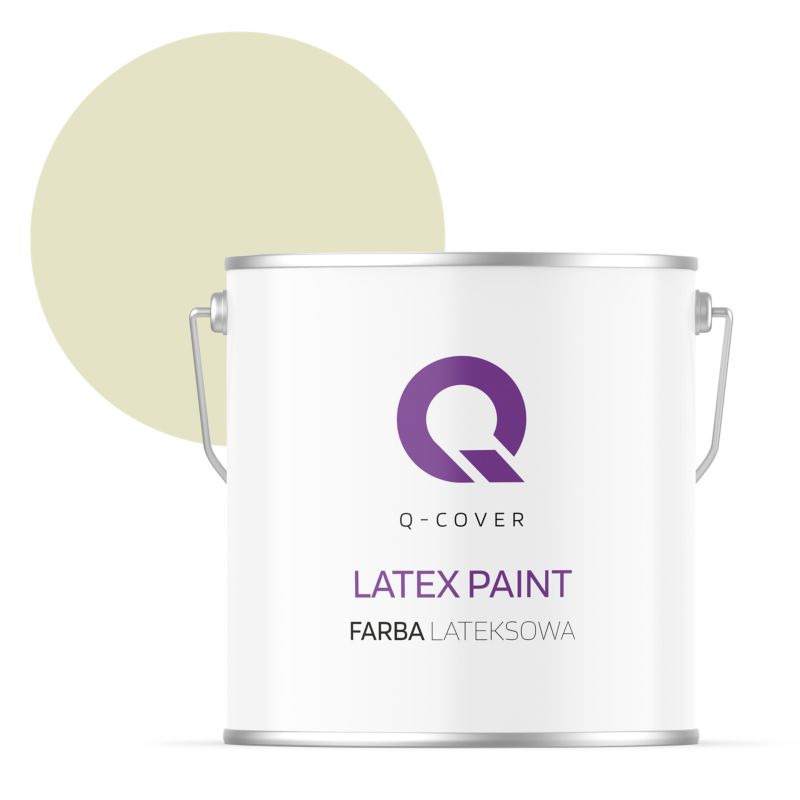 Farba Lateksowa Do Ścian i Sufitów Q-Cover Biel złamana w groszkowy H2476 Głęboki Mat 5L