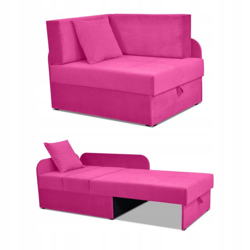 Narożnik dziecięcy rozkładany z pojemnikiem Family Meble Denis róż 1szt