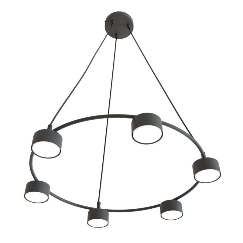 Lampa wisząca Emibig Starlit 0405 czarna ring 6xGX53 x 8W 1 szt.