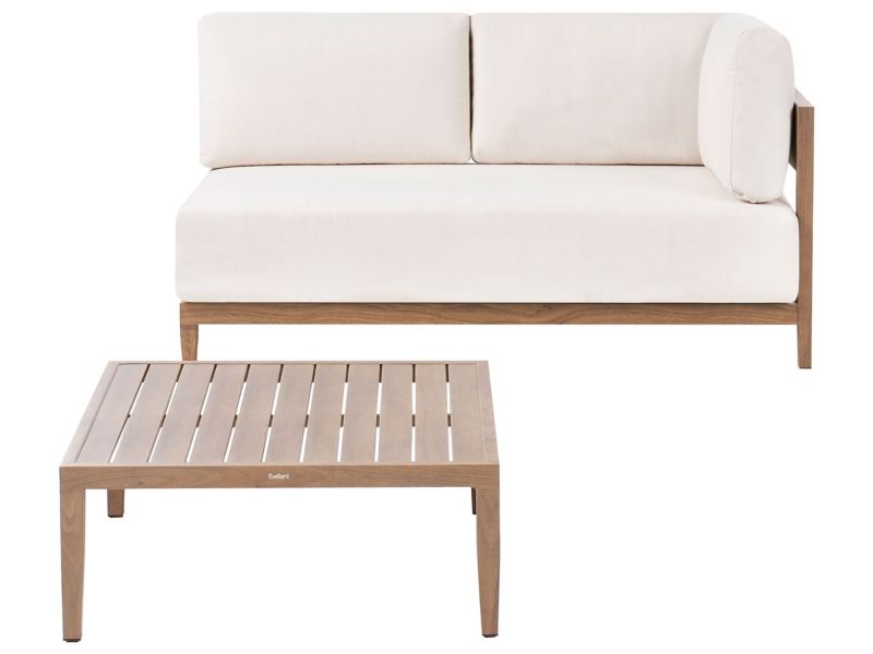 Sofa ogrodowa ze stolikiem dla 2 osób Sampieri Metal Brązowy 1 szt.