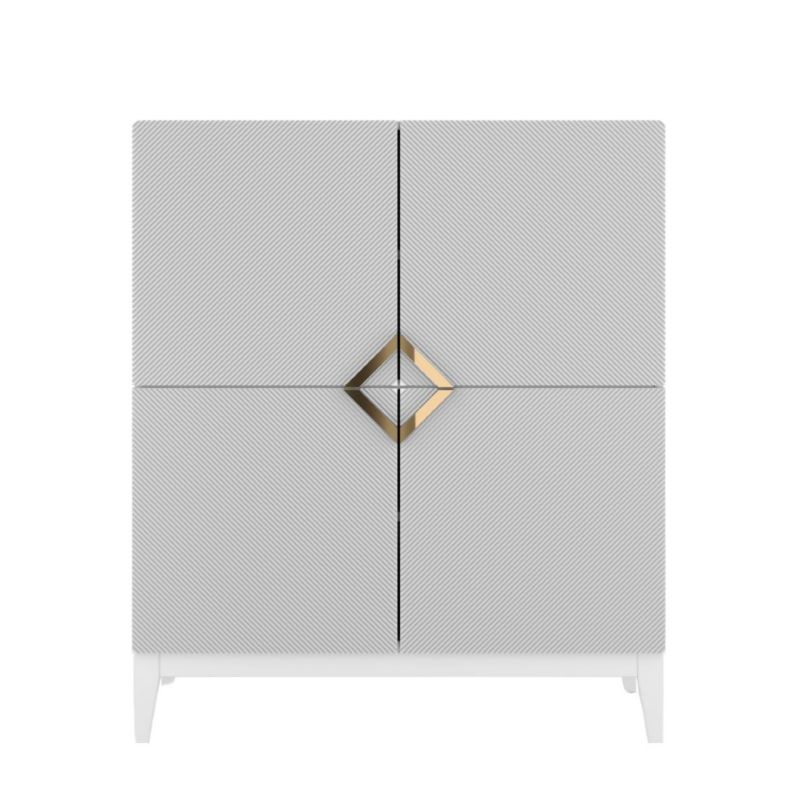 Drewniana komoda Visby DEMI high biała białe nogi 1 szt.